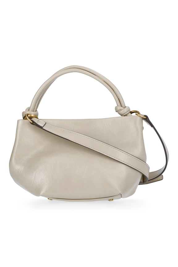 Women's Faux Leather Mini Satchel Bag, Almond Biscuit