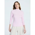 thumbnail image 1 of Scoop Women's Ribbed Mockneck Sweater, Lightweight, Sizes XS-XXL, 1 of 5