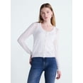 thumbnail image 1 of Scoop Women's Pointelle Knit Cardigan Sweater with Long Sleeves, Lightweight, Sizes XS-XXL, 1 of 5