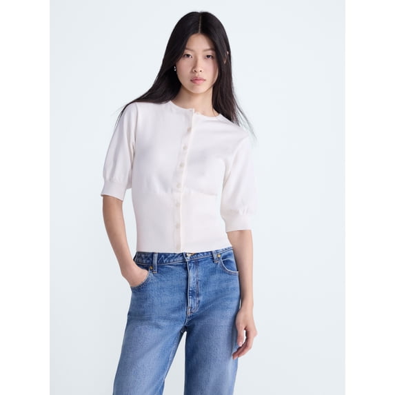 Scoop Women's and Women's Plus Ribbed Cardigan Sweater, Sizes XS-4X