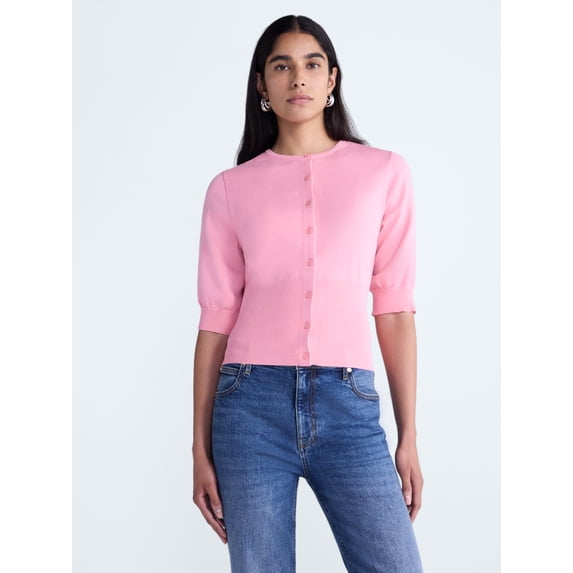 Scoop Women's and Women's Plus Ribbed Cardigan Sweater, Sizes XS-4X