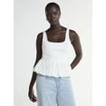 thumbnail image 1 of Scoop Women’s Mixed Media Bubble Hem Tank Top, Sizes XS-XXL, 1 of 4