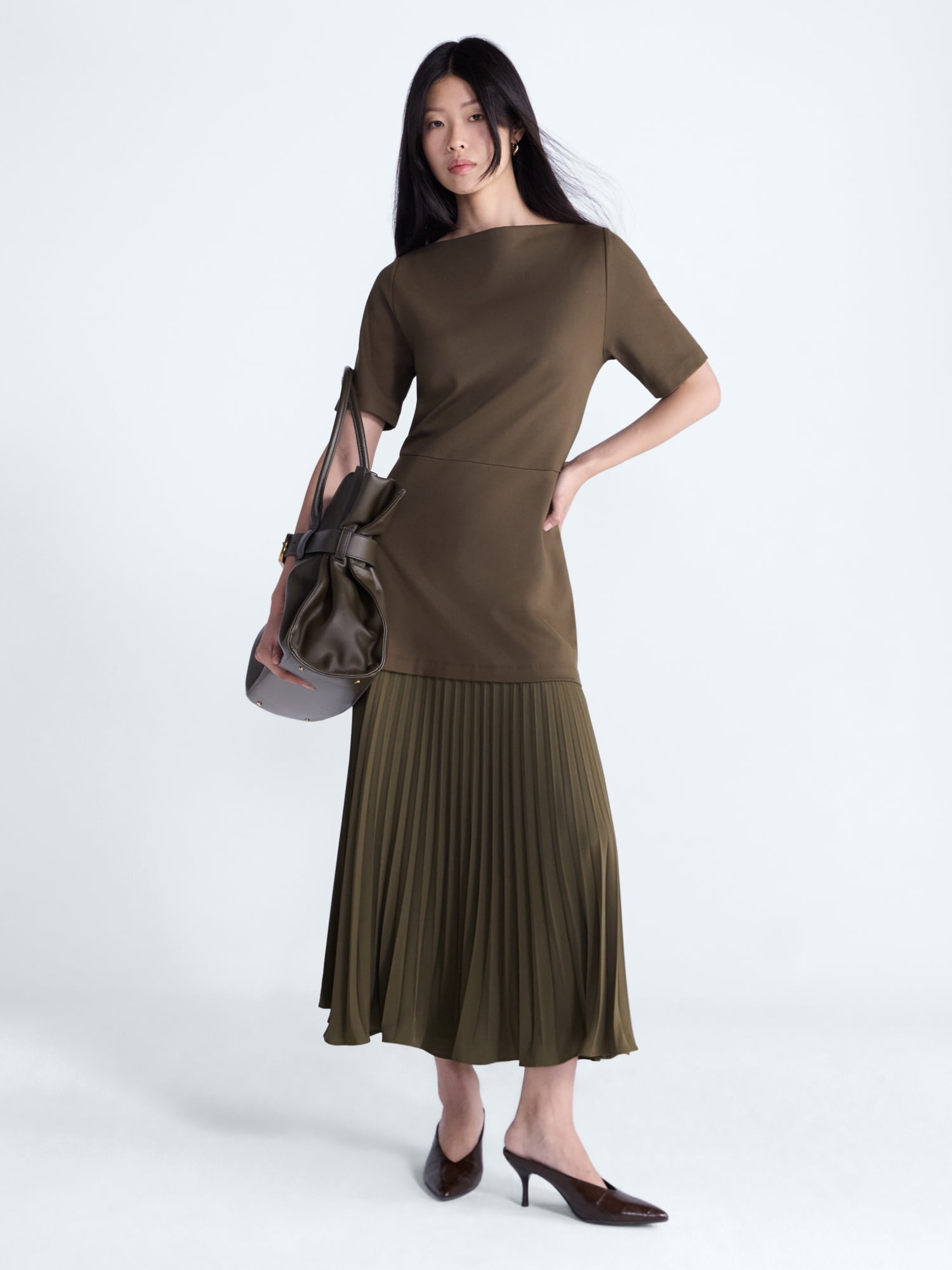 Scoop Women’s and Women’s Plus Mixed Media Maxi Cotton Dress, Sizes XS-4X