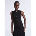 thumbnail image 1 of Scoop Women's and Women’s Plus Mockneck Sweater Vest with Gold Tone Buttons, Midweight, Sizes XS-4X, 1 of 6