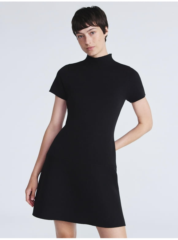 Women's and Women’s Plus Fit and Flare Jacquard Sweater Dress, Sizes XS-4X