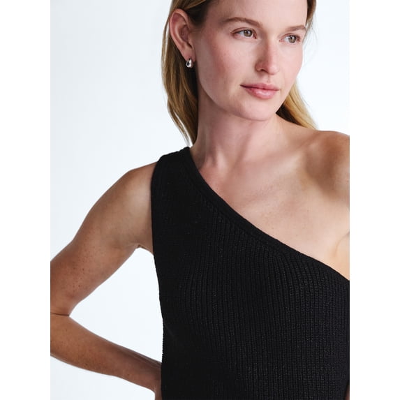 Scoop Women's and Women's Plus One Shoulder Knit Top, Sizes XS-4X