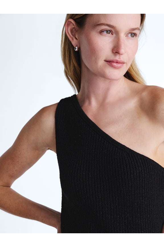 Women's and Women's Plus One Shoulder Knit Top, Sizes XS-4X
