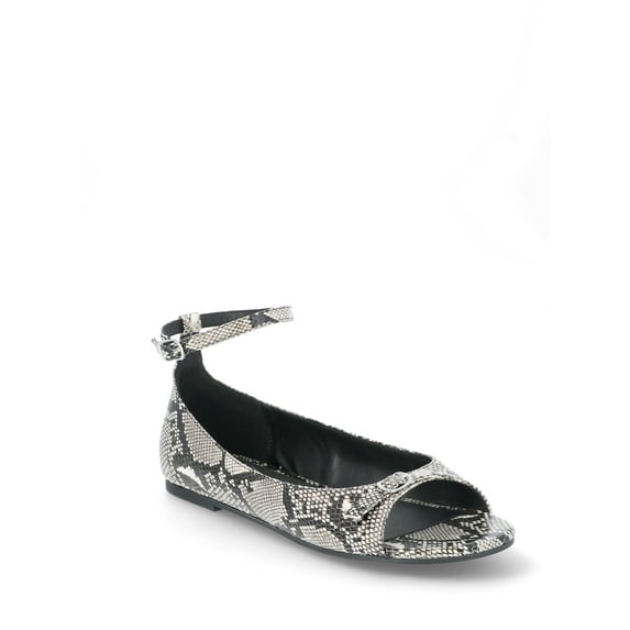 Scoop Women's Open Toed Flats with Adjustable Ankle Strap