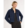 thumbnail image 1 of Scoop Women's Oversized Cropped Denim Jacket, Sizes XS-XXL, 1 of 5