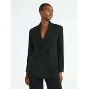 SCOOP Women’s and Women’s Plus Oversized Double Breasted Blazer, Sizes XS-4X