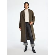 Scoop Women's and Women's Plus Oversized Faux Wool Coat, Heavyweight, Sizes XS-4X