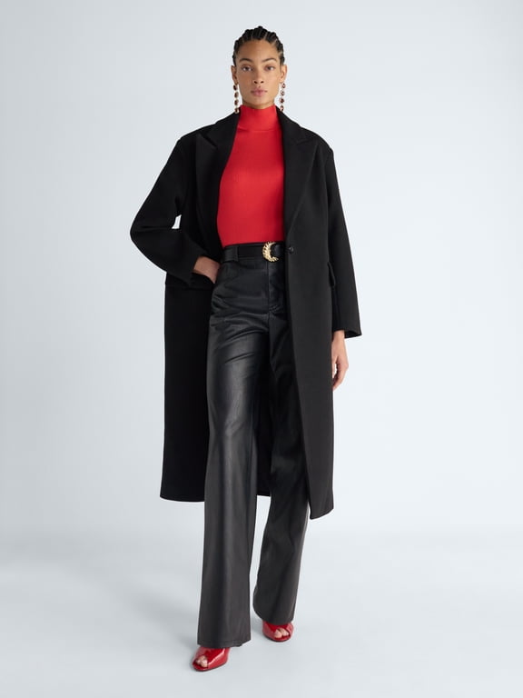 Women's and Women's Plus Oversized Faux Wool Coat, Sizes XS-4X