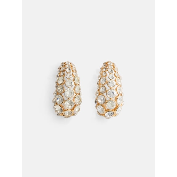 Scoop Womens Pave Teardrop Stud Earrings