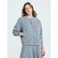 thumbnail image 1 of Scoop Women's Pinstripe Bomber Jacket, Midweight, Sizes XS-XXL, 1 of 5