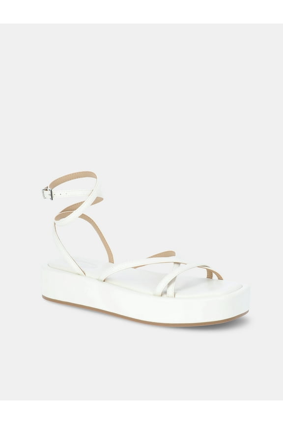 Women's Platform Strappy Sandals with Adjustable Strap