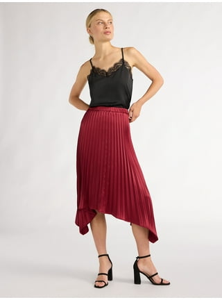 Red Pleated Skirts