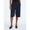 thumbnail image 1 of Scoop Women’s Pleated Culotte Pinstripe Pants, 22.5'' Inseam, Sizes 0-18, 1 of 5