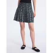 Scoop Women's and Women’s Plus Pleated Sweater Knit Mini Skirt, Sizes XS-4X