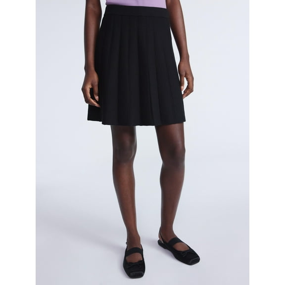 Scoop Women's and Women’s Plus Pleated Sweater Knit Mini Skirt, Sizes XS-4X