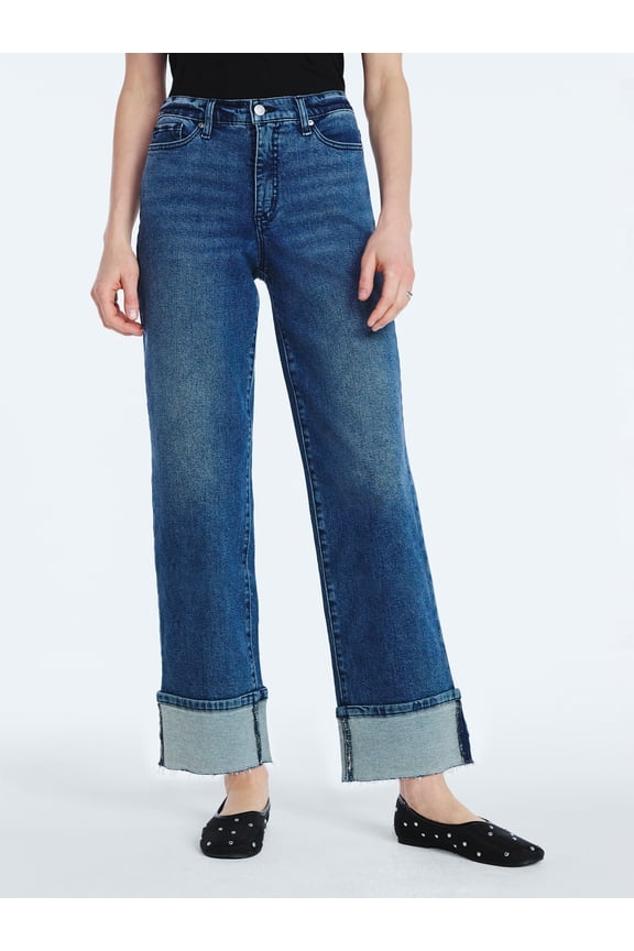 Women's and Women's Plus Benton Cuffed Ankle Jeans, 27" Inseam, Sizes 14W-26W