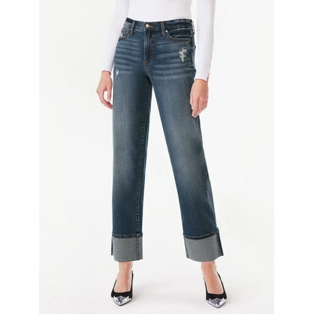 Scoop Women's and Women's Plus Benton Cuffed Ankle Jeans, 25", 27", and 29" Inseams, Sizes 0-26W