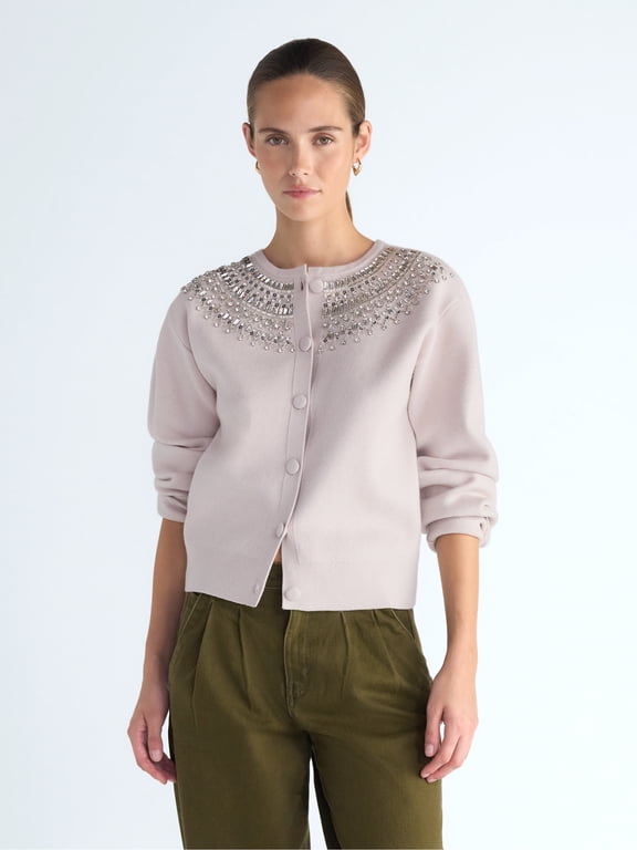 Women's and Women’s Plus Embellished Cardigan, Sizes XS-4X