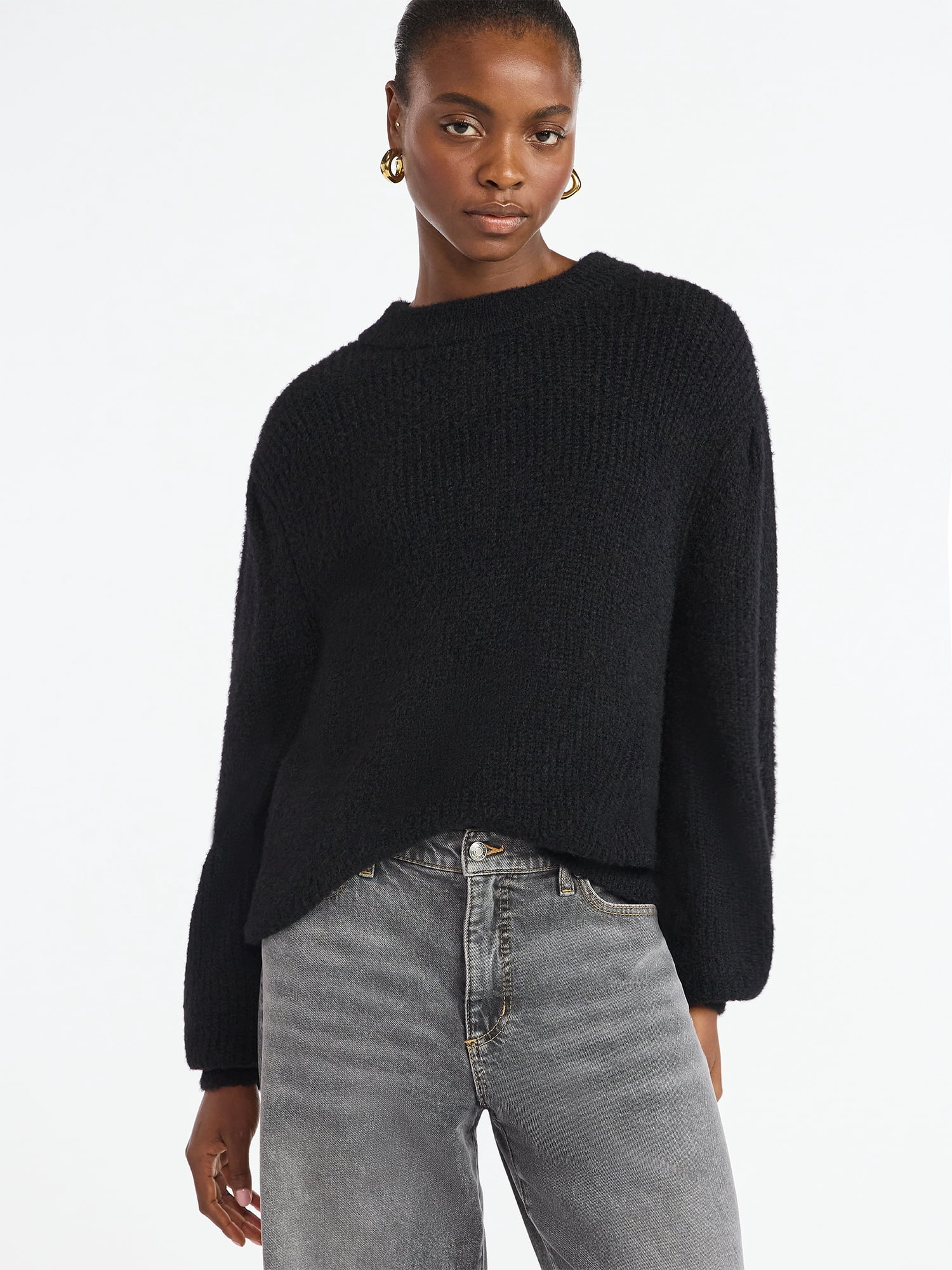 Scoop Women's and Women's Plus Oversized Sweater, Lightweight, Sizes XS-4X