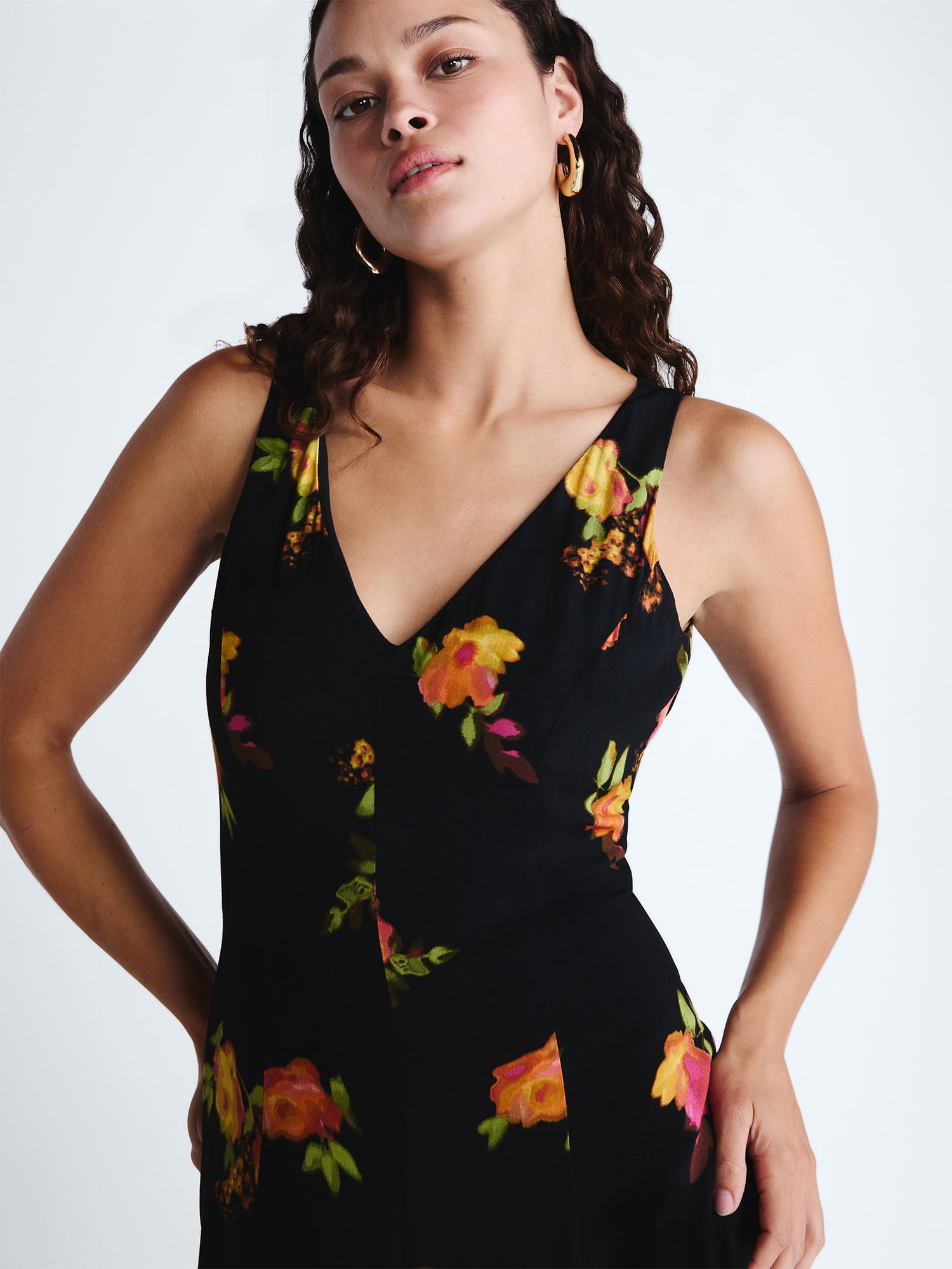 Scoop Women's and Women's Plus Maxi Godet Dress, Sizes 0-26W