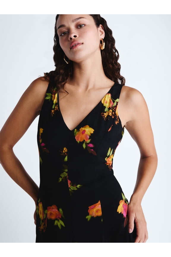 Women's and Women's Plus Maxi Godet Dress, Sizes 0-26W