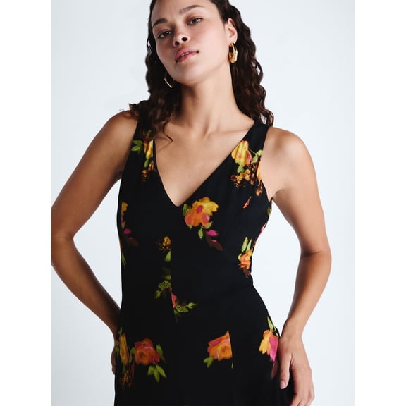 Scoop Women's and Women's Plus Maxi Godet Dress, Sizes 0-26W