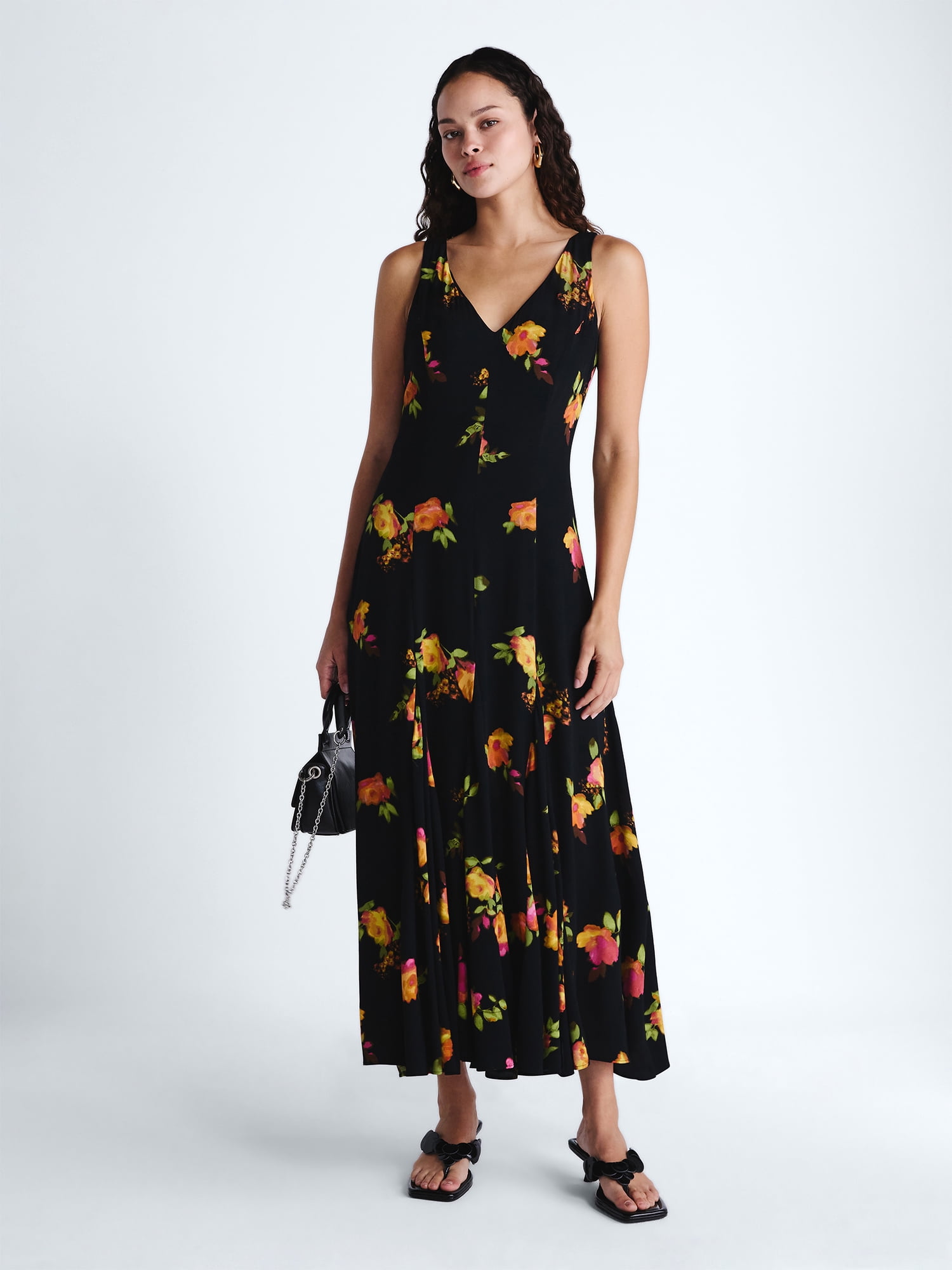 Scoop Women's and Women's Plus Maxi Godet Dress, Sizes 0-26W