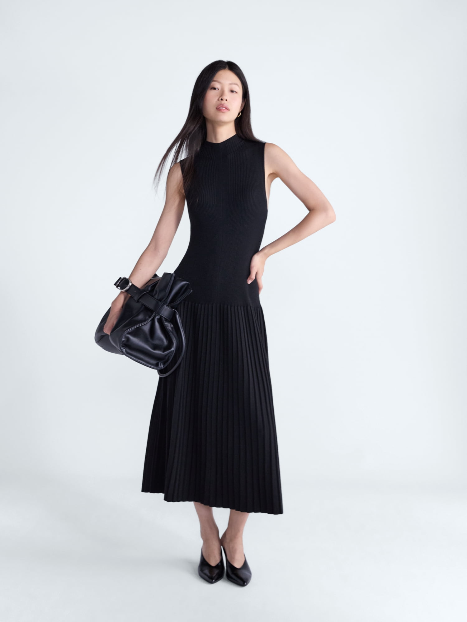 Scoop Women's and Women's Plus Mock Neck Midi Sweater Dress, Size XS-4X