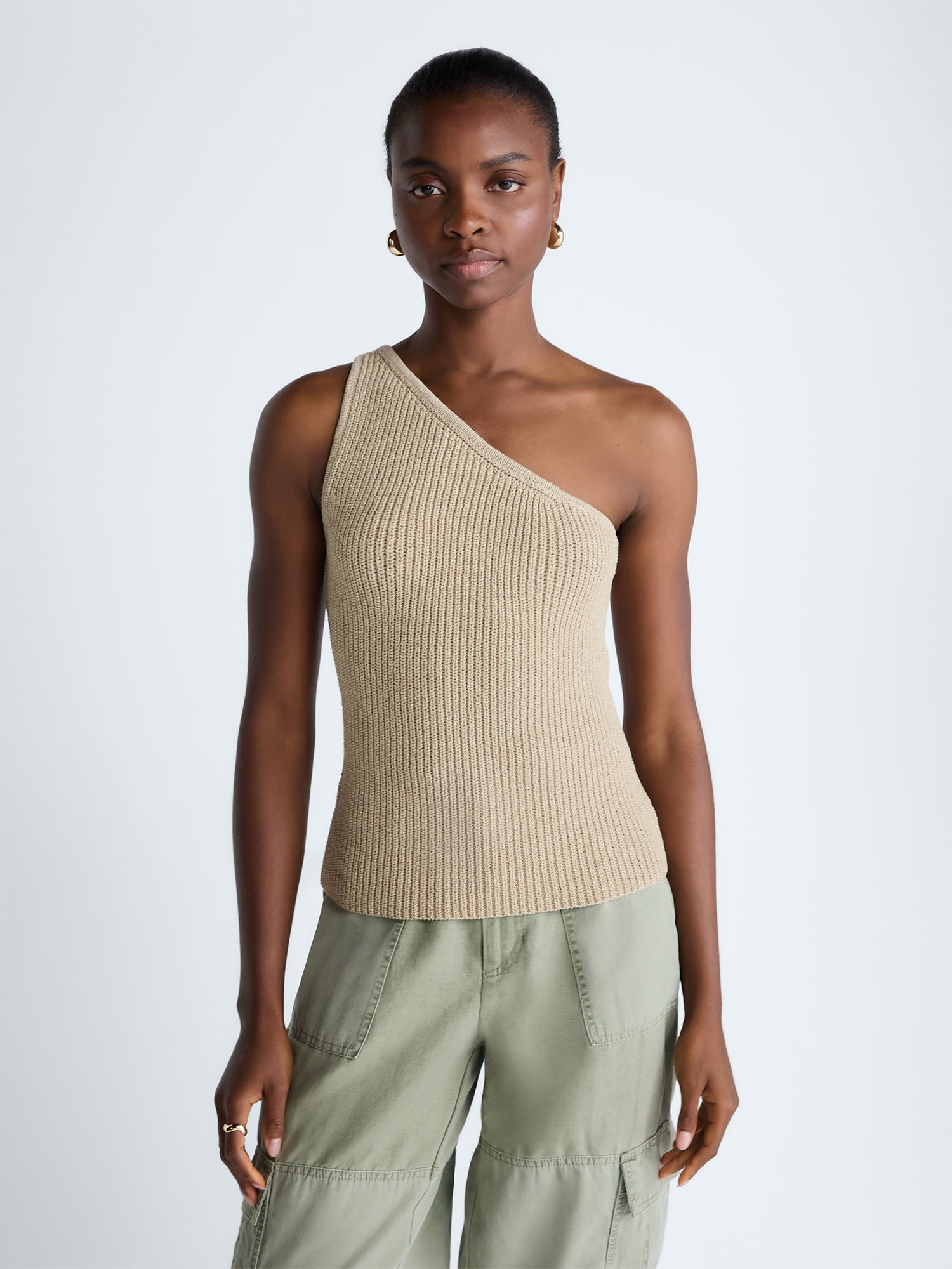 Scoop Women's and Women's Plus One Shoulder Knit Top, Sizes XS-4X