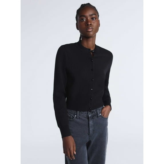Scoop Women’s and Women's Plus Shrunken Cardigan Sweater, Midweight, Sizes XS-4X