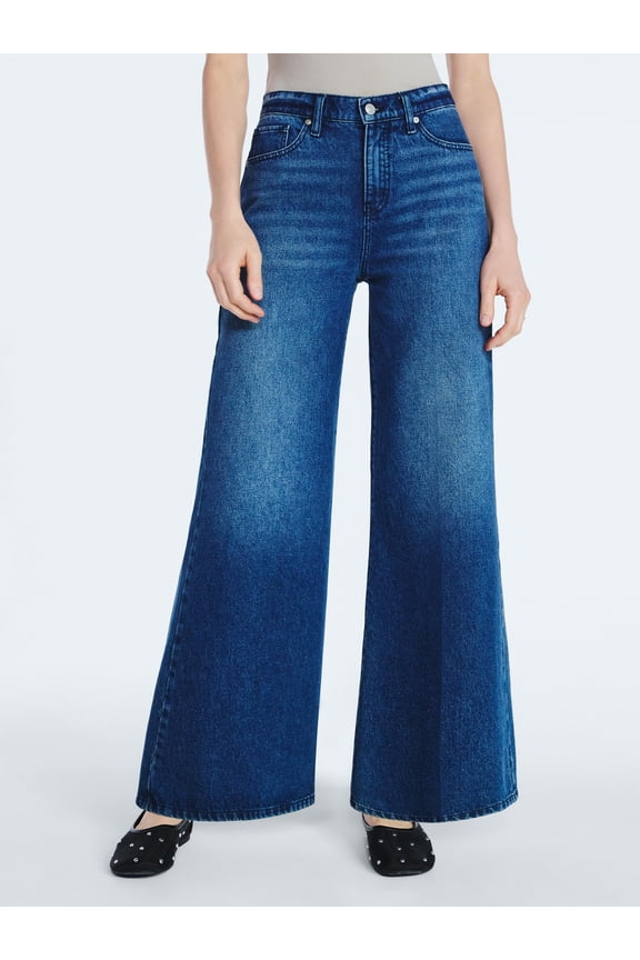 Women's and Women's Plus Slouchy Flare Relaxed Fit Jeans, 30" Inseam, Sizes 0-26W