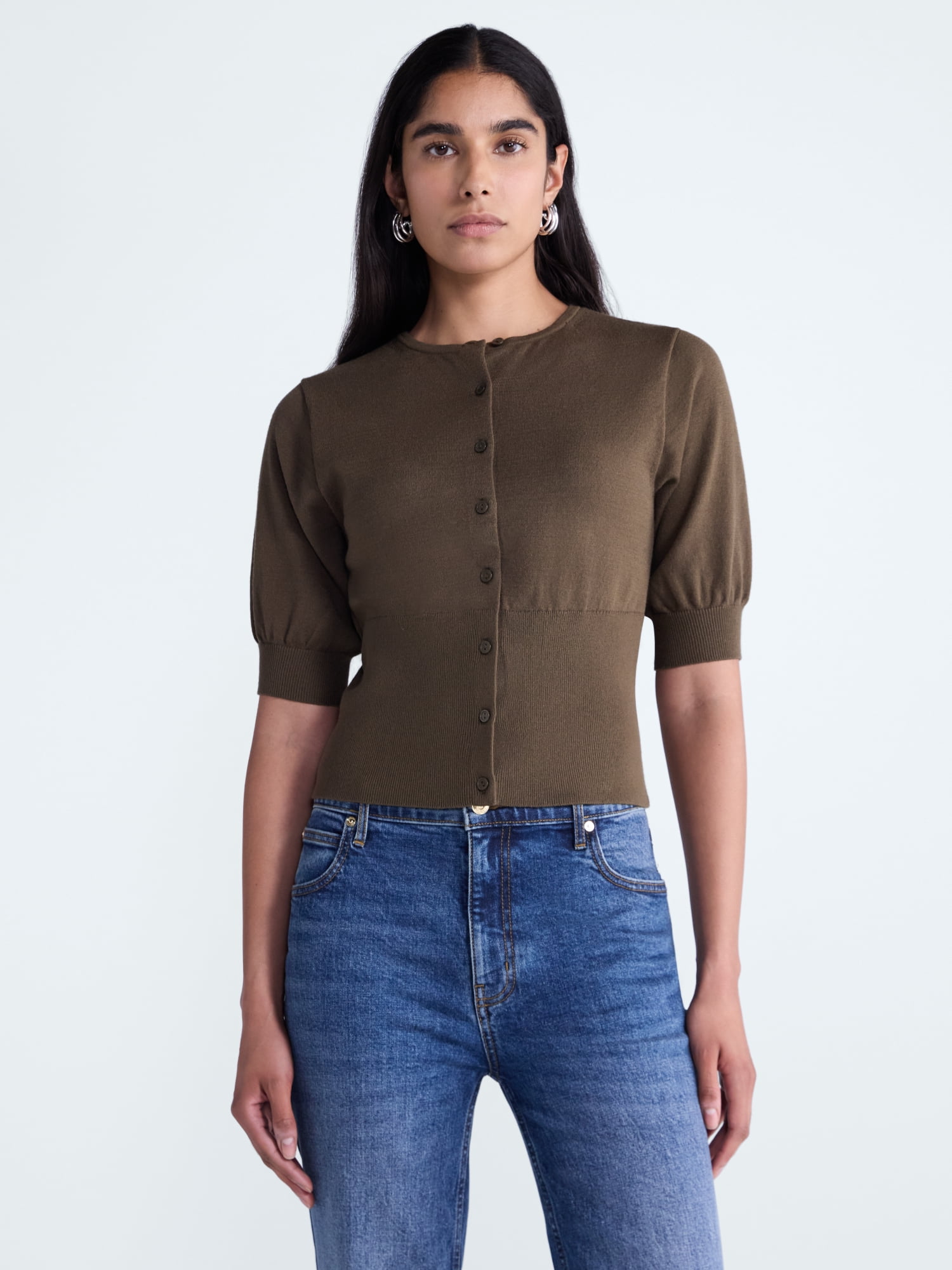 Scoop Women's and Women's Plus Ribbed Cardigan Sweater, Sizes XS-4X