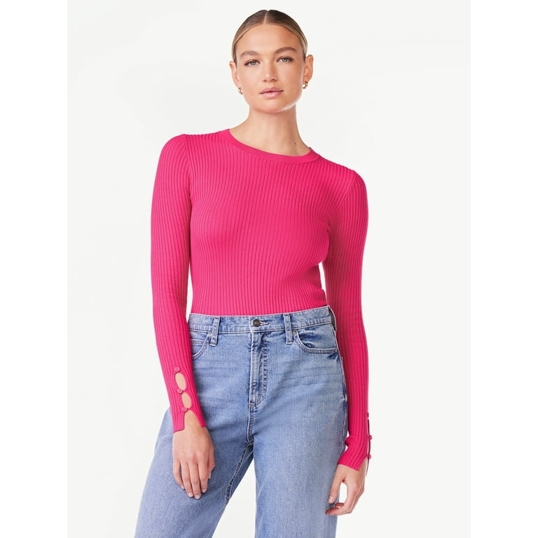 Womens Sexy Crew Neck Cropped Sweaters Ribbed Knit Long Sleeve