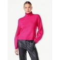 thumbnail image 1 of Scoop Women's Ribbed Oversized Turtleneck Sweater with Long Sleeves, Sizes XS-XXL, 1 of 5