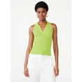 thumbnail image 1 of Scoop Women's Ribbed Sleeveless Polo Shirt, 1 of 5