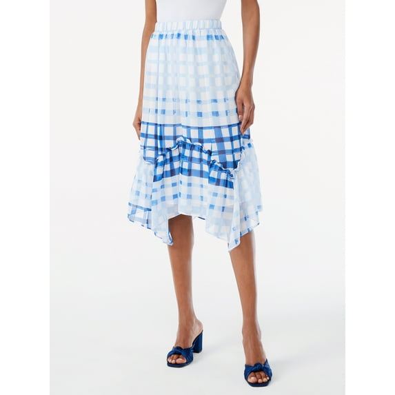 Scoop Women's Ruffle Tiered Midi Skirt