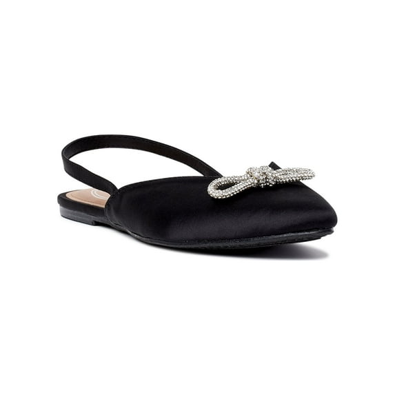 Scoop Women's Satin Embellished Slingback Flats