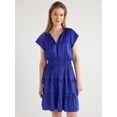 thumbnail image 1 of Scoop Women's Satin Mini Ruffle Dress with Cap Sleeves, Sizes XS-4X, 1 of 5