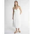 thumbnail image 1 of Scoop Women’s Satin Ruched Maxi Slip Dress, Sizes XS-XXL, 1 of 3