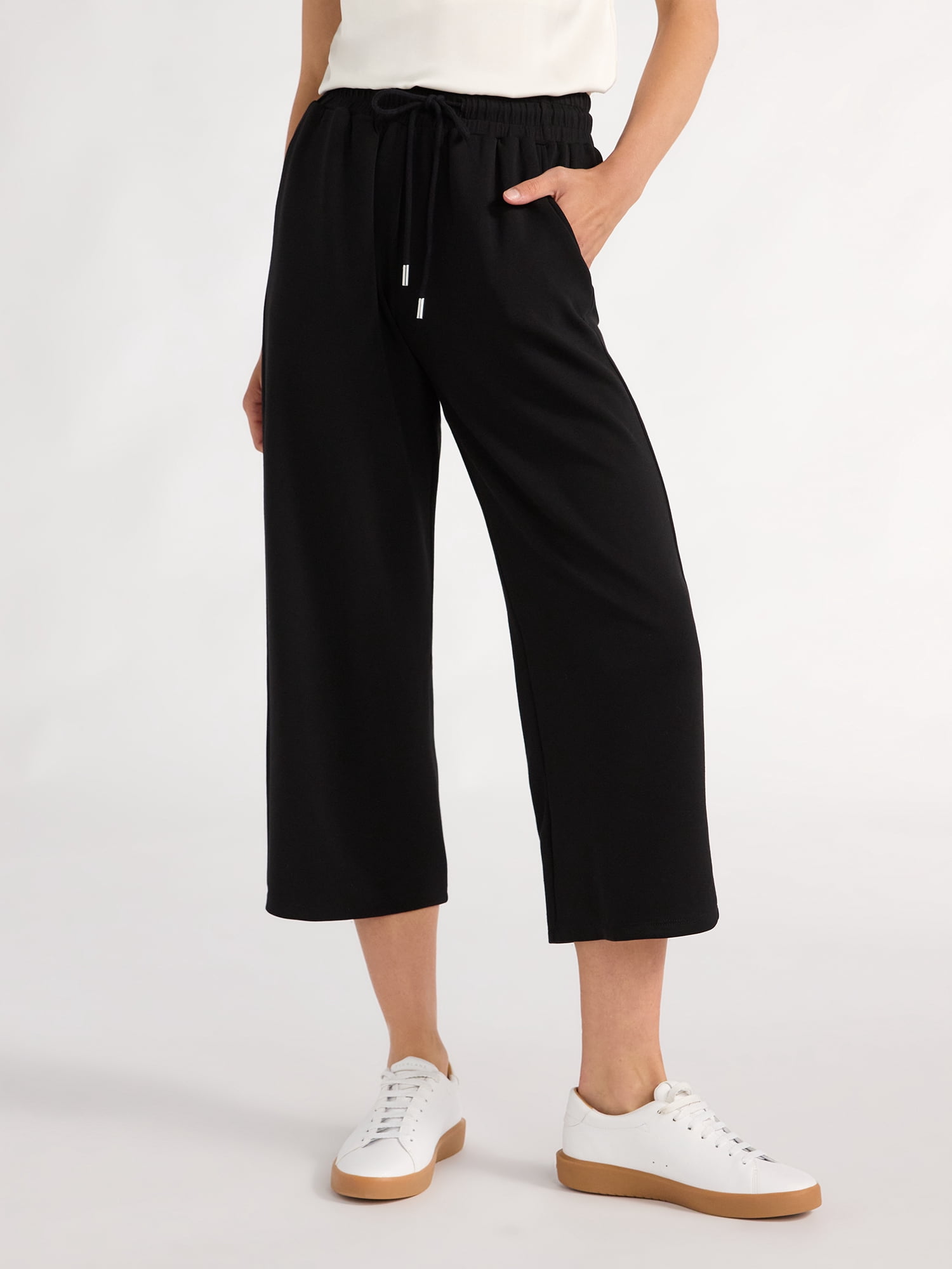 Scoop Women's and Women's Plus Ultimate ScubaKnit Cropped Sweatpants, Sizes XS-4X
