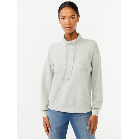 Scoop Women's and Women’s Plus Ultimate ScubaKnit Funnel Neck Sweatshirt, Sizes XS-4X