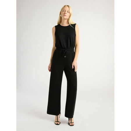 Scoop Women’s Ultimate ScubaKnit Racerback Wide Leg Jumpsuit, Sizes XS-XXL