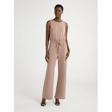 Scoop Women’s Ultimate ScubaKnit Racerback Wide Leg Jumpsuit, Sizes XS-XXL