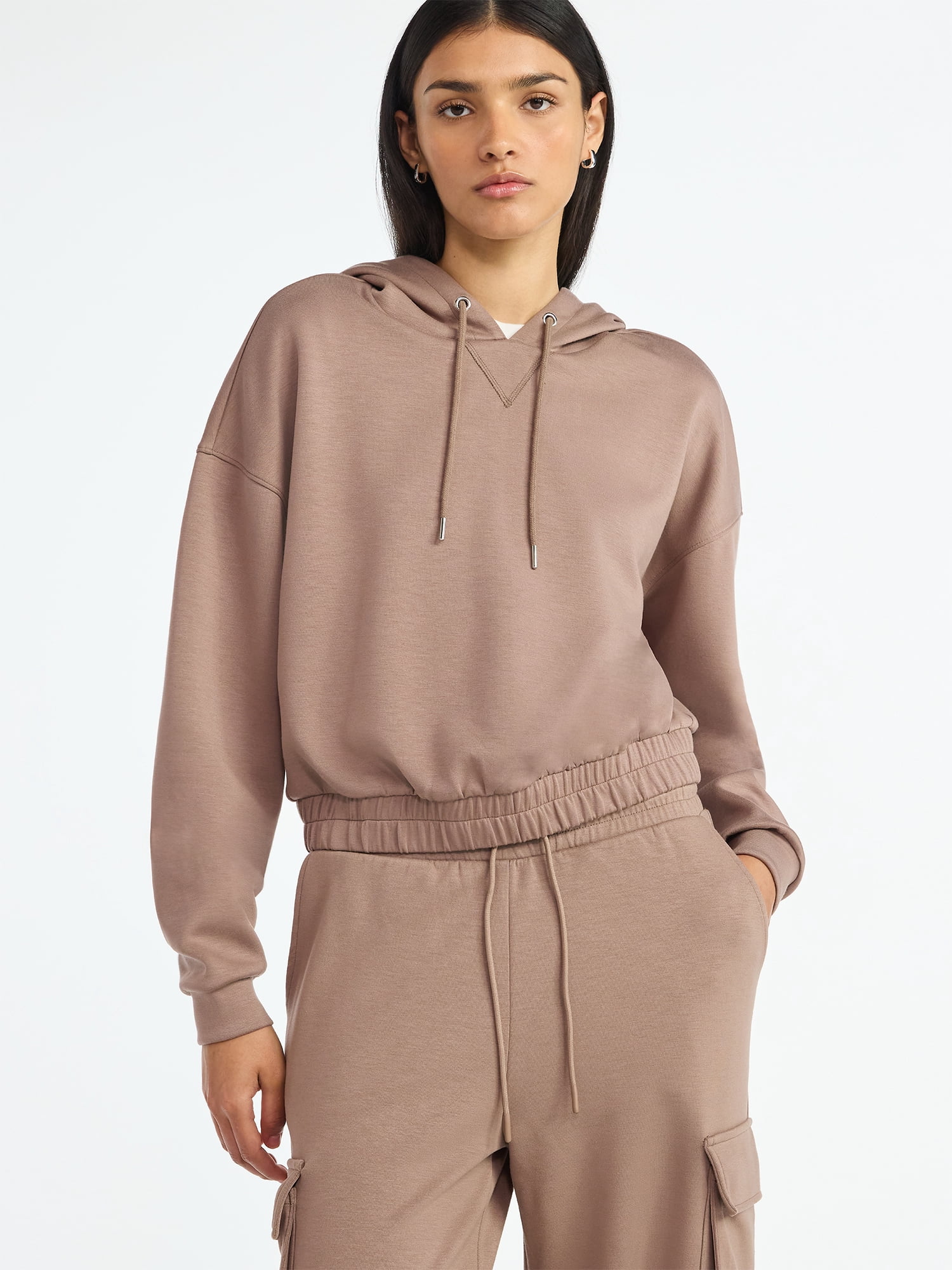 Scoop Women's and Women's Plus New Scubaknit Pullover Hoodie, Sizes XS-4X