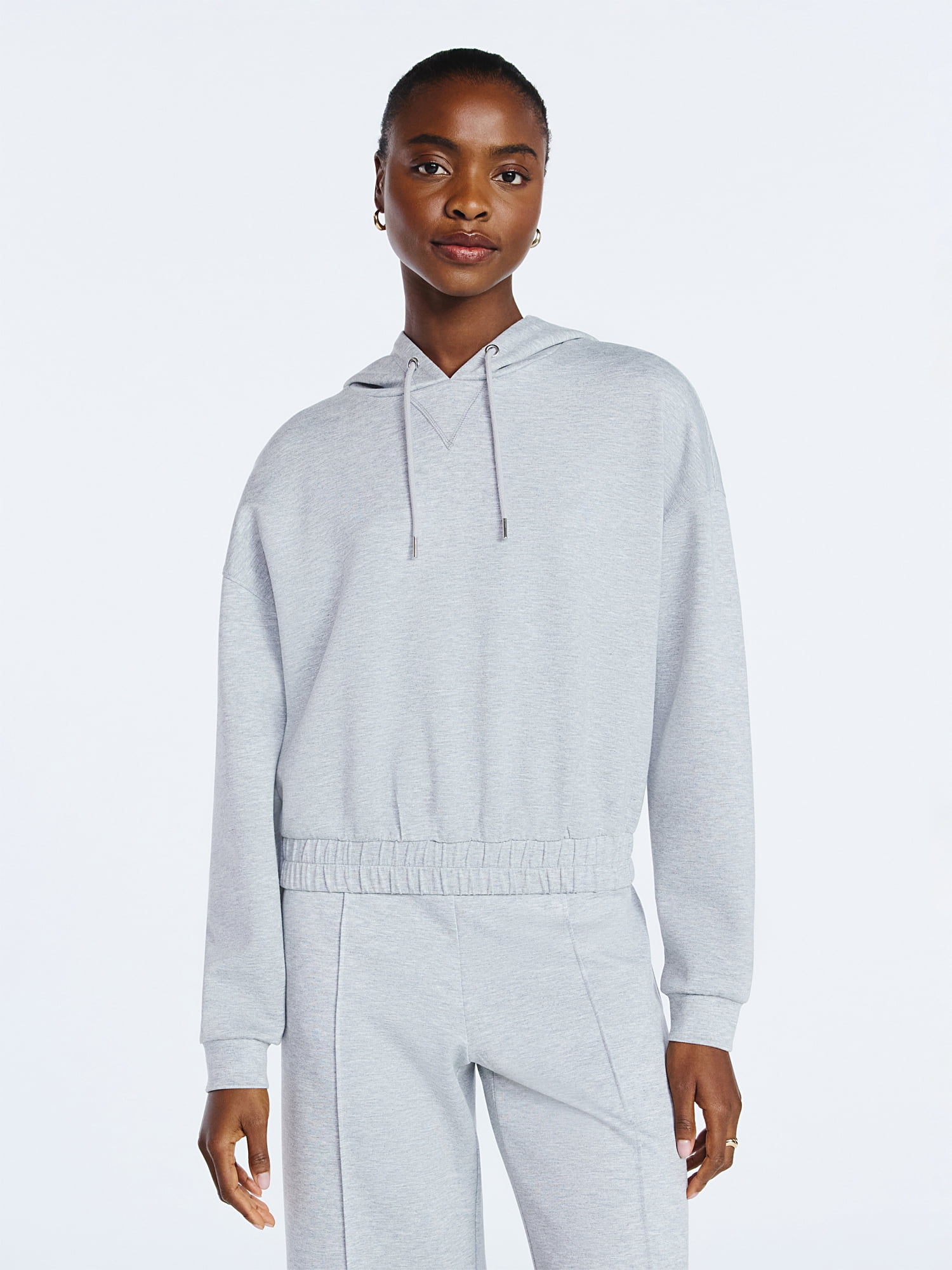 Scoop Women's and Women's Plus New Scubaknit Pullover Hoodie, Sizes XS-4X