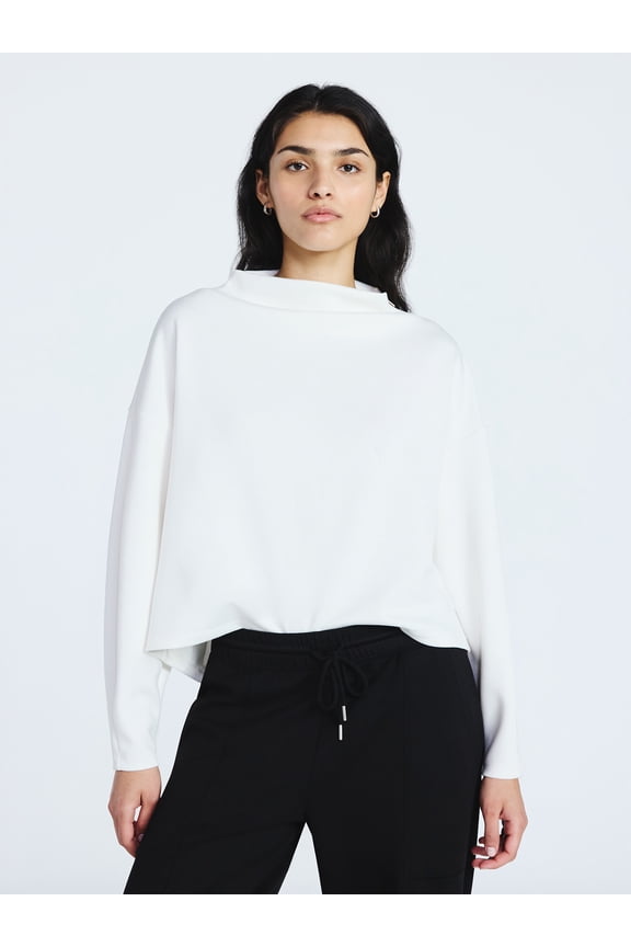 Women's New Scubaknit Zip Neck Top, Sizes XS-XXL